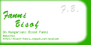 fanni bisof business card